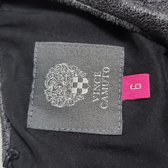 VINCE CAMUTO Leather Look Mini (Above the knee) Dress in Gun Metal Size 6 - Picture 2 of 14